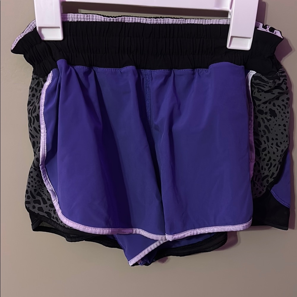 Women's Black and Purple Lululemon shorts